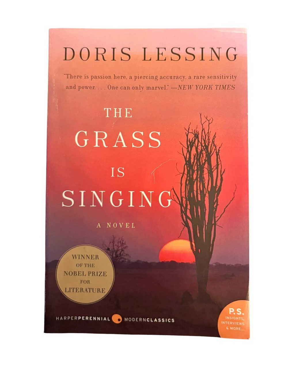 3/$20 Doris Lessing - The Grass Is Singing (Red Sunset Cover)